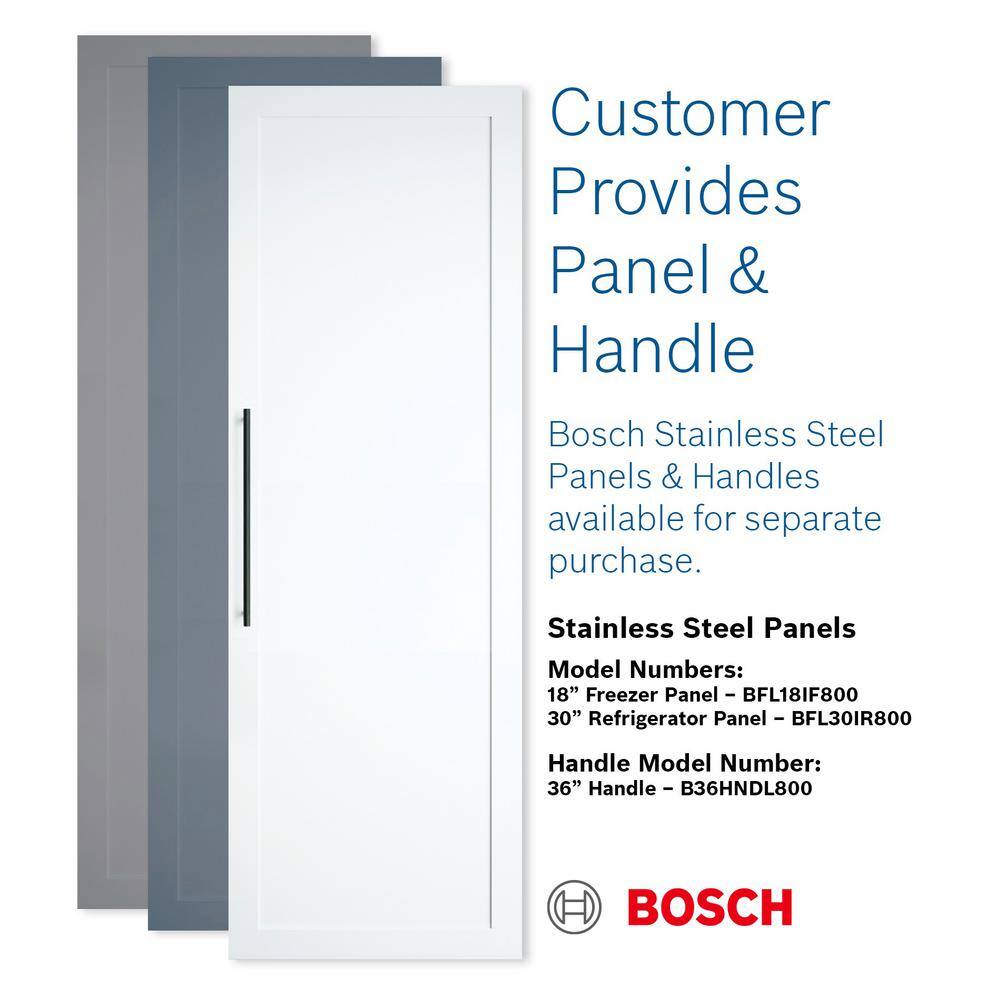 Bosch Benchmark Benchmark Series 30 in. W 16.8 cu. ft. Built-In Smart Freezerless Refrigerator Custom Panel Ready Counter Depth B30IR905SP