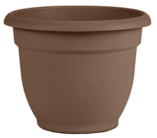 Bloem (#20-56312CH) Ariana Planter with Self-Watering Disk, Chocolate - 12"