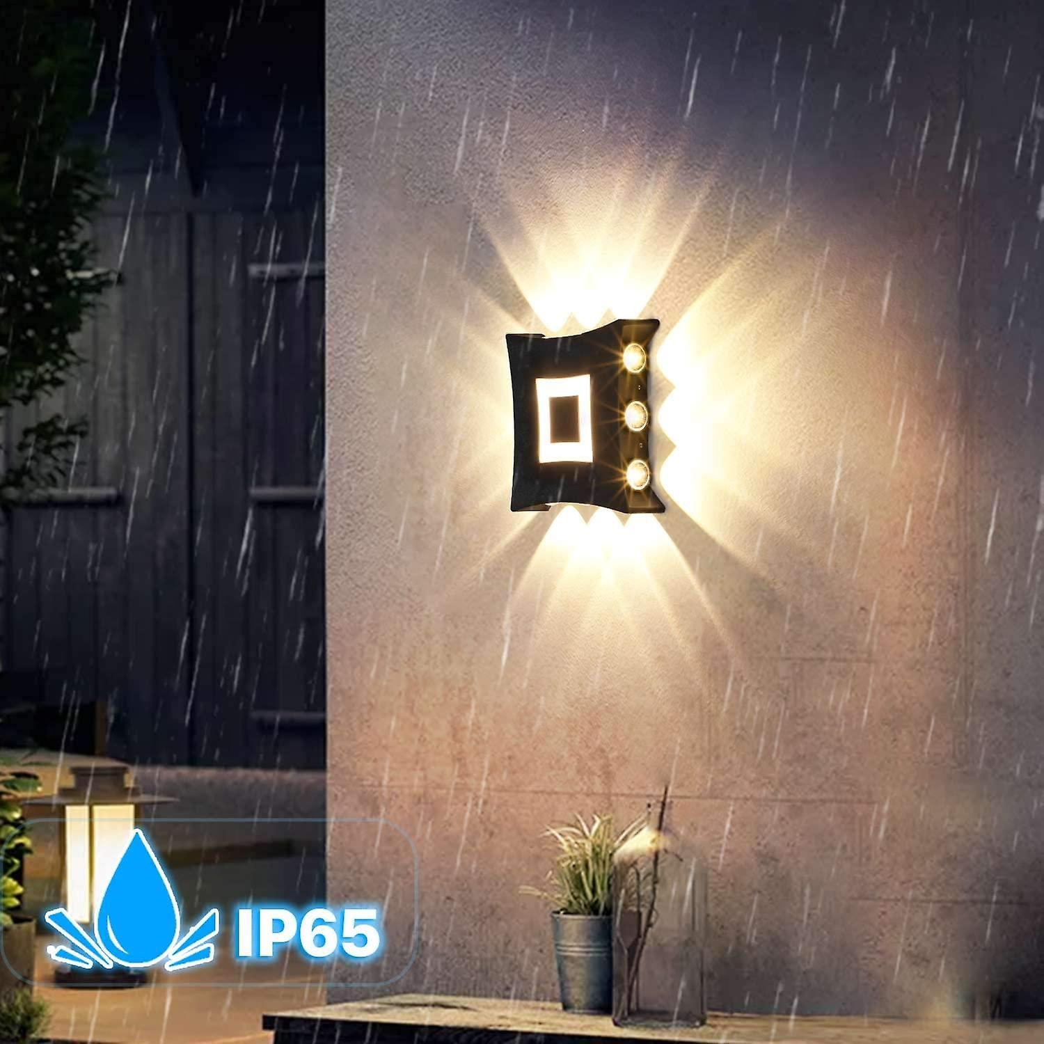 18W Modern COB LED Indoor Outdoor Wall Light， IP65 Waterproof Aluminum Wall Light Fixture， 3000K War