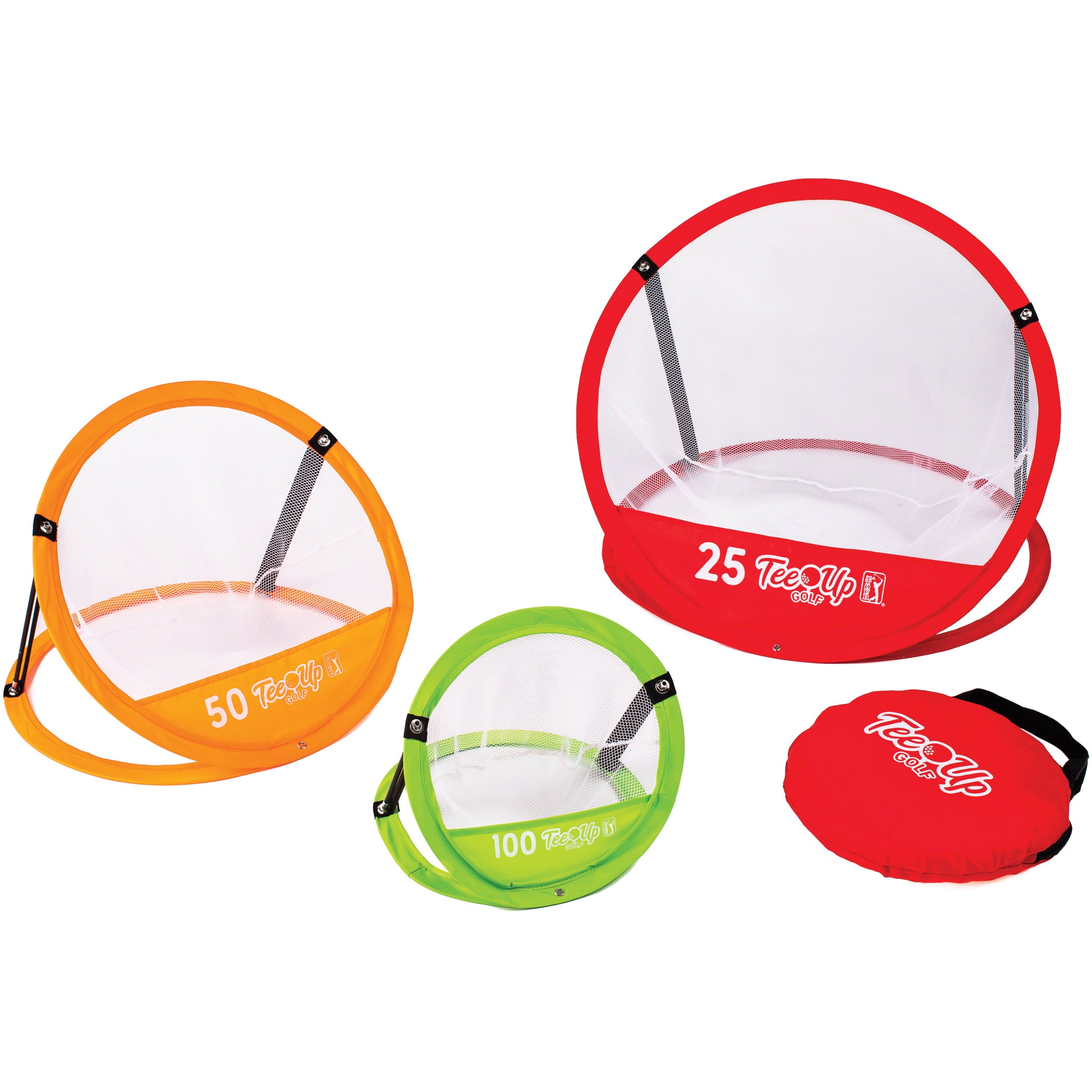 Tee-Up Kids Golf Chipping Net Practice Set， Set of 3， Multicolor