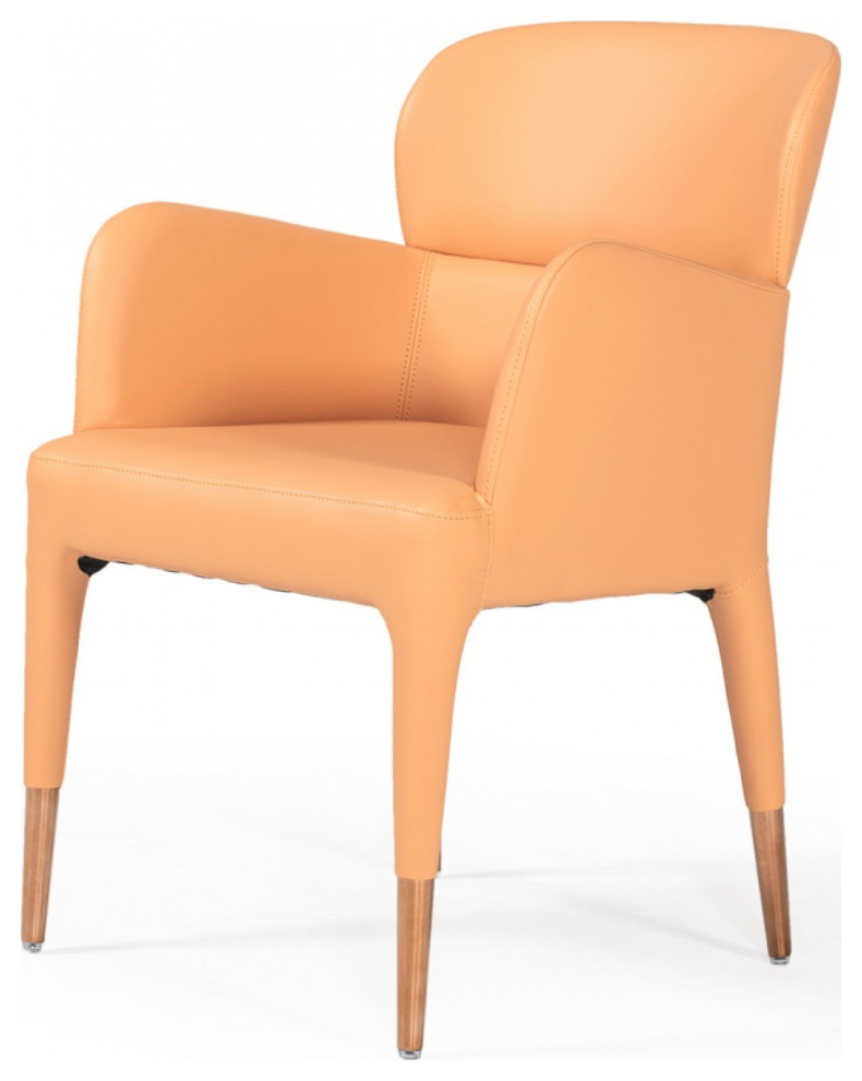 Peach Rosegold Dining Chair   Midcentury   Dining Chairs   by HomeRoots  Houzz