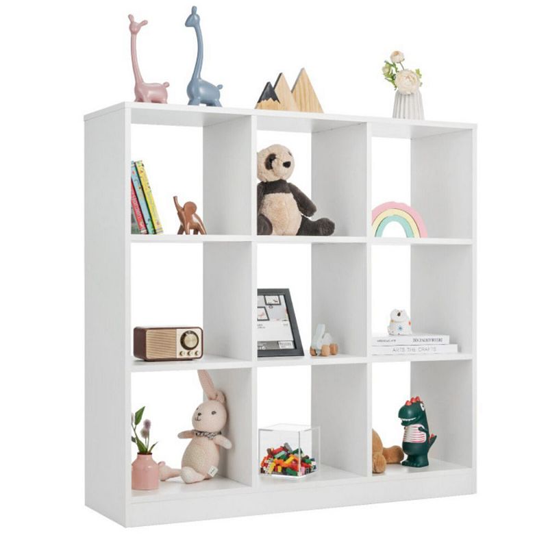 Hivago Modern 9-Cube Bookcase with 2 Anti-Tipping Kits for Books Toys Ornaments-White