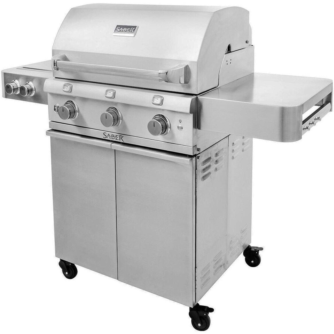 Saber Premium 500 32-Inch 3-Burner Infrared Propane Gas Grill With Dual Ring Side Burner