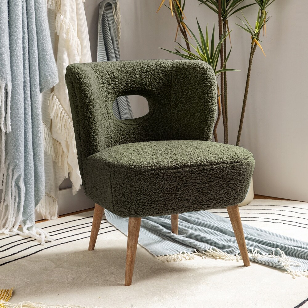 Dulcinea Ullna Lambskin Sherpa Upholstery Accent Chair by HULALA HOME