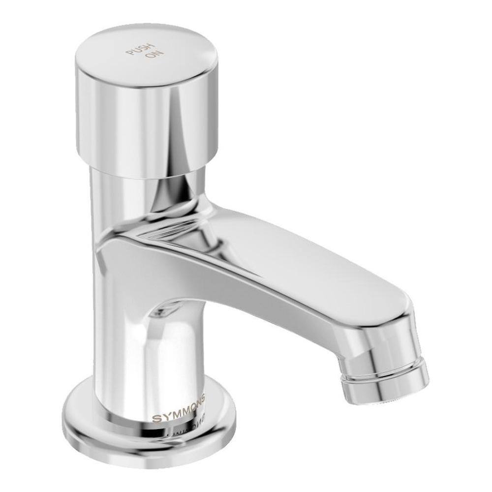 Symmons Single-Handle Single Hole Metering Bathroom Faucet with Optional 4 in. Deck Plate in Chrome SLS-7000-DP4