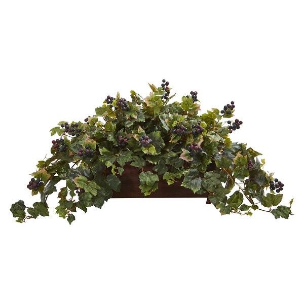 18 Grape Leaf Artificial Plant in Decorative Planter