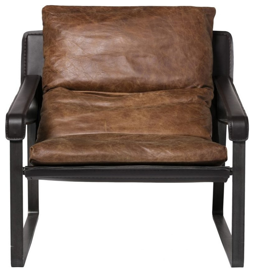 Connor Club Chair Brown   Industrial   Armchairs And Accent Chairs   by Old Bones Co.  Studios  Houzz