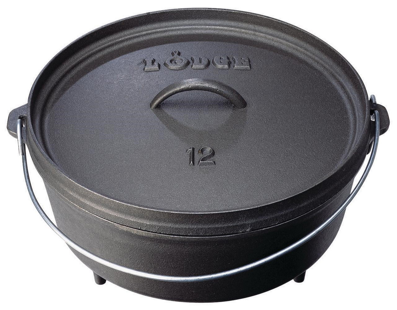 Lodge Cast Iron 12" / 6 Quart Seasoned Cast Iron Camp Dutch Oven