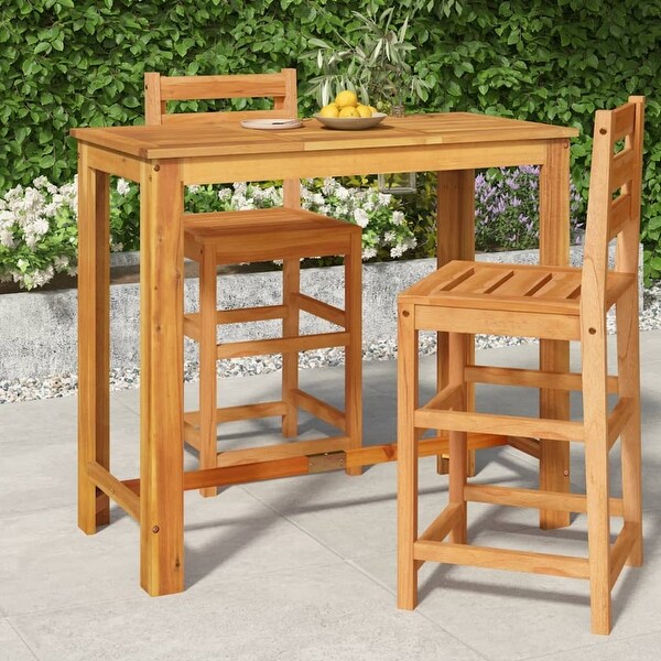 vidaXL Bar Table Outdoor Pub Patio Counter Height Table Solid Wood Acacia