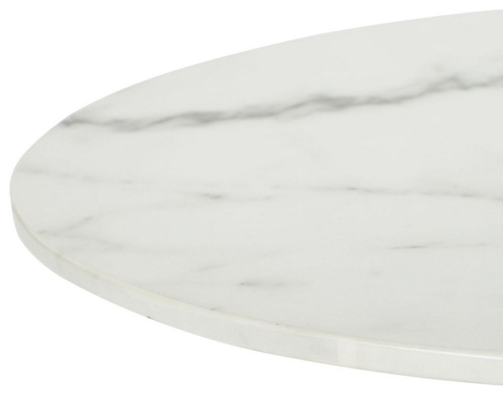 Haben Round Side Table White Marble/Brass   Contemporary   Side Tables And End Tables   by AED Luxury Home Decor  Houzz