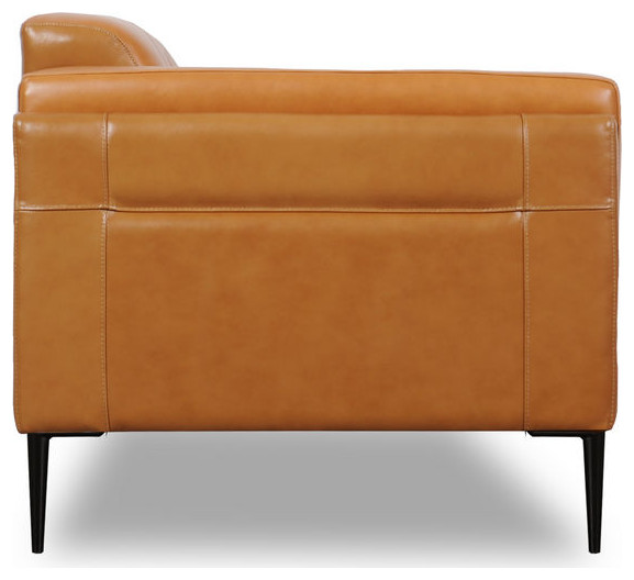 Murray Full Leather Chair  Tan   Midcentury   Armchairs And Accent Chairs   by Moroni  Houzz