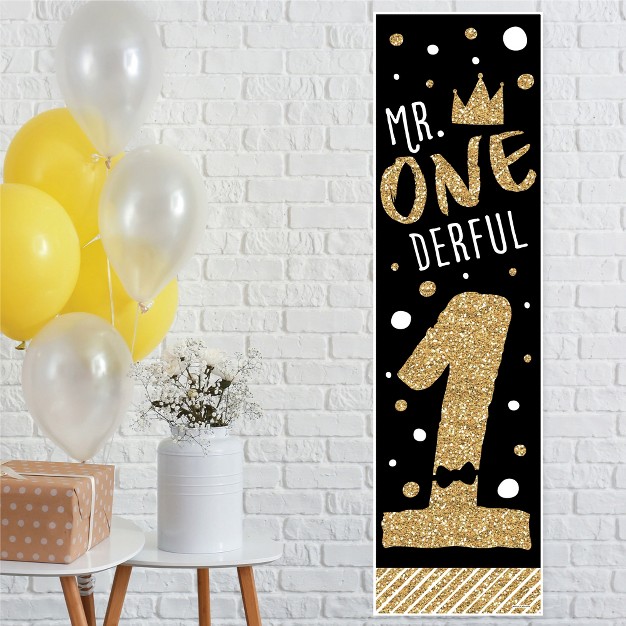 Big Dot Of Happiness 1st Birthday Little Mr Onederful Boy First Birthday Party Front Door Decoration Vertical Banner