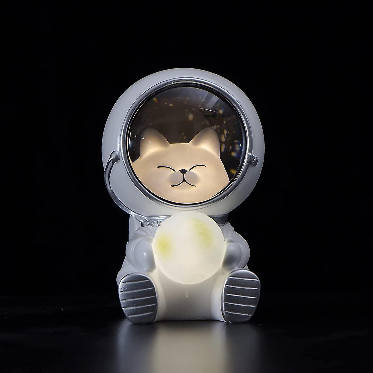 Cute Spaceman Led Night Light Nursery Astronaut Moon Lamps Galaxy Guardian Desktop Decoration Light Birthday Gift (space Cat)