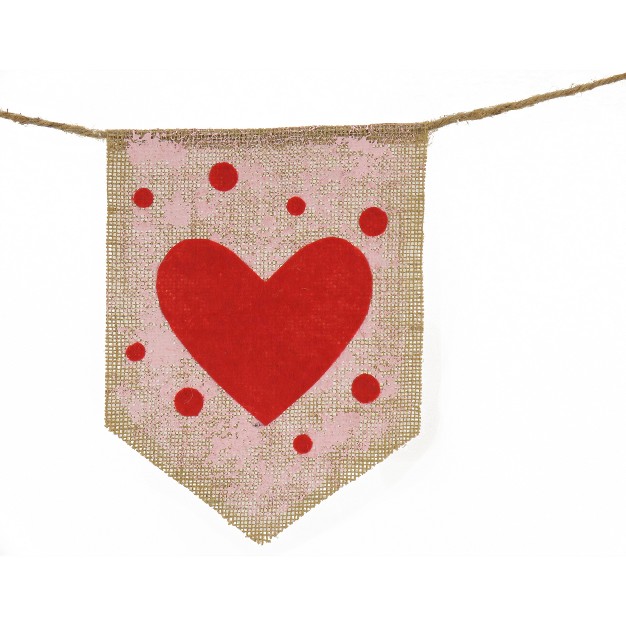 6 x27 Red Hearts And Dots Jute Garland National Tree Company