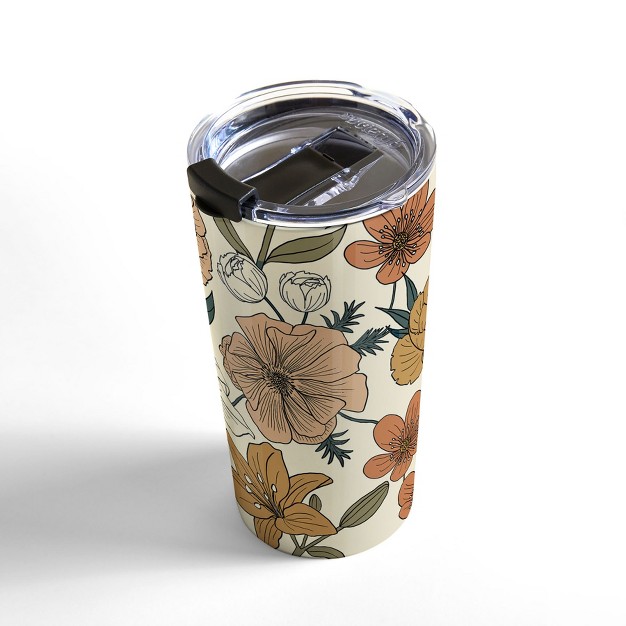 Emanuela Carratoni Spring Floral Mood Travel Mug 20 Oz Stainless Steel Travel Mug Deny Designs