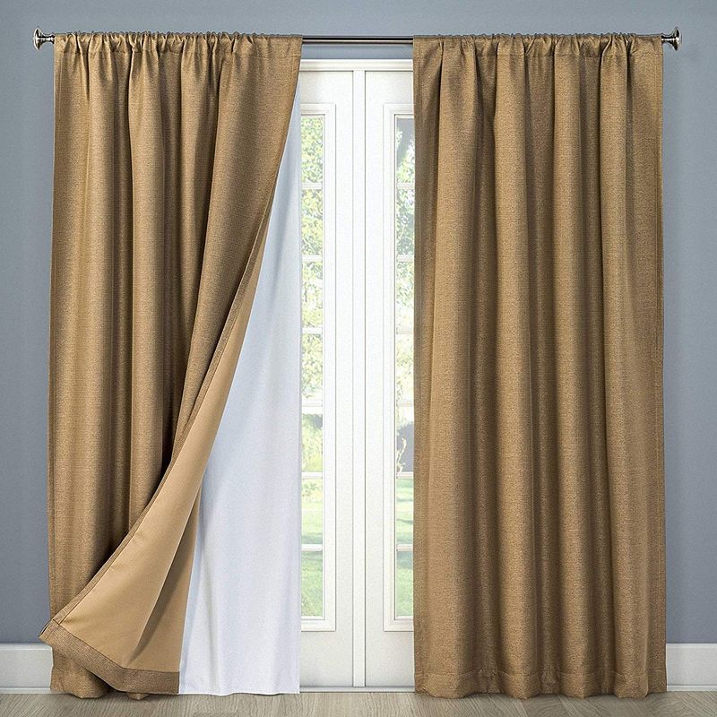 THD White Thermal 100% Blackout Rod Pocket Curtain Liner for Complete Darkness， Energy Efficiency， Privacy - Set of 2