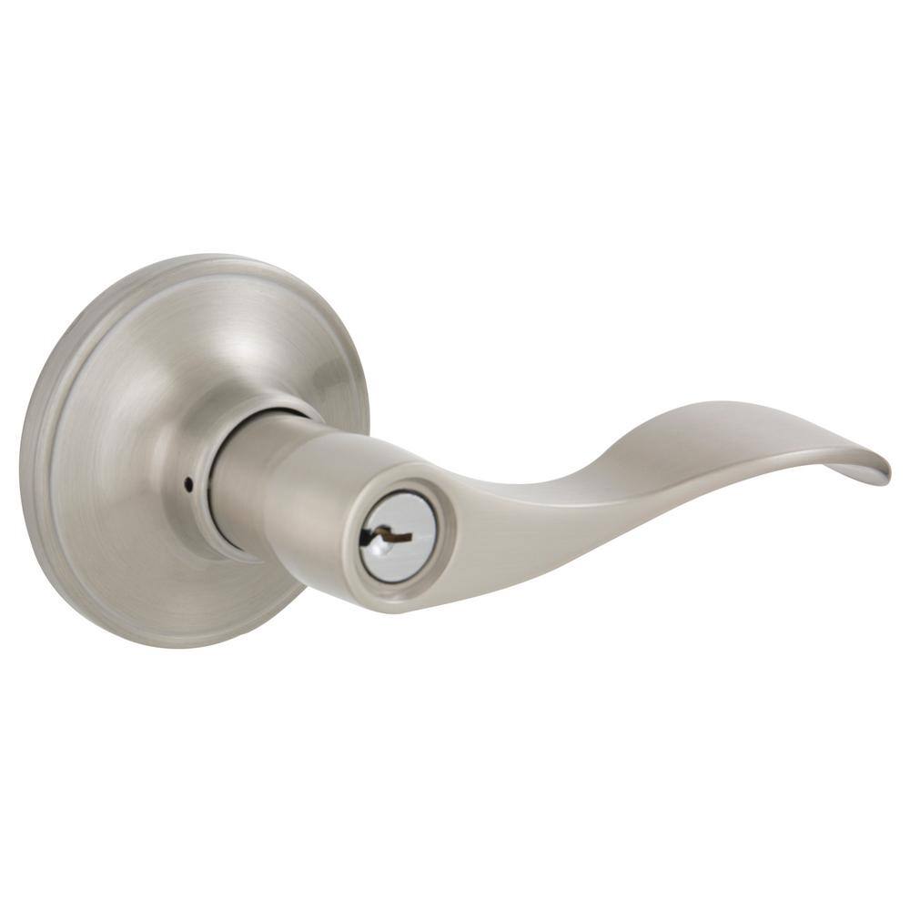 ESSENTIALS by Schlage Millstreet Satin Nickel Keyed Entry Door Handle V54 V MST 619