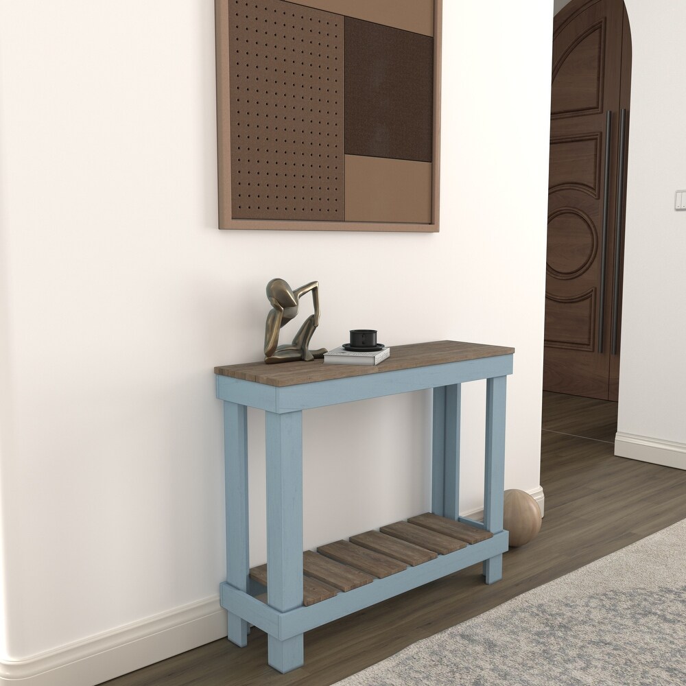 Farmhouse Rustic Wood Small Entryway Sofa Table