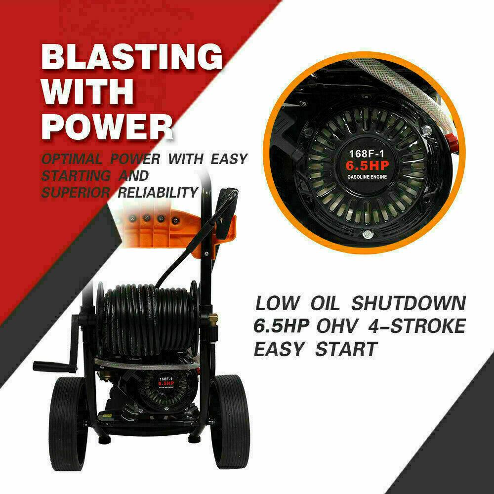 Pressure Washer MAX 4800PSI 6.5HP Gas with Power Spray Gun 4-Stroke 5 Nozzles