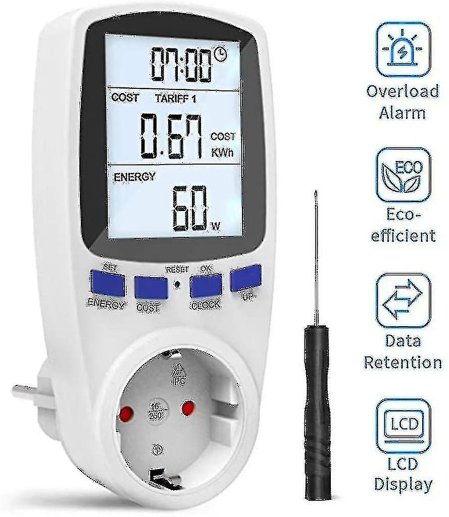 Energy Cost Meter， Digital Energy Cost Meter Electricity Meter With Large Lcd Screen And Electricity