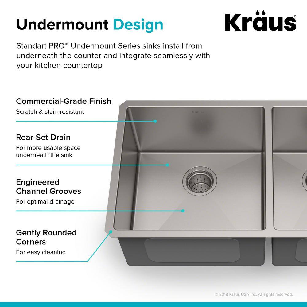 KRAUS Standart PRO 16 Gauge Stainless Steel 33