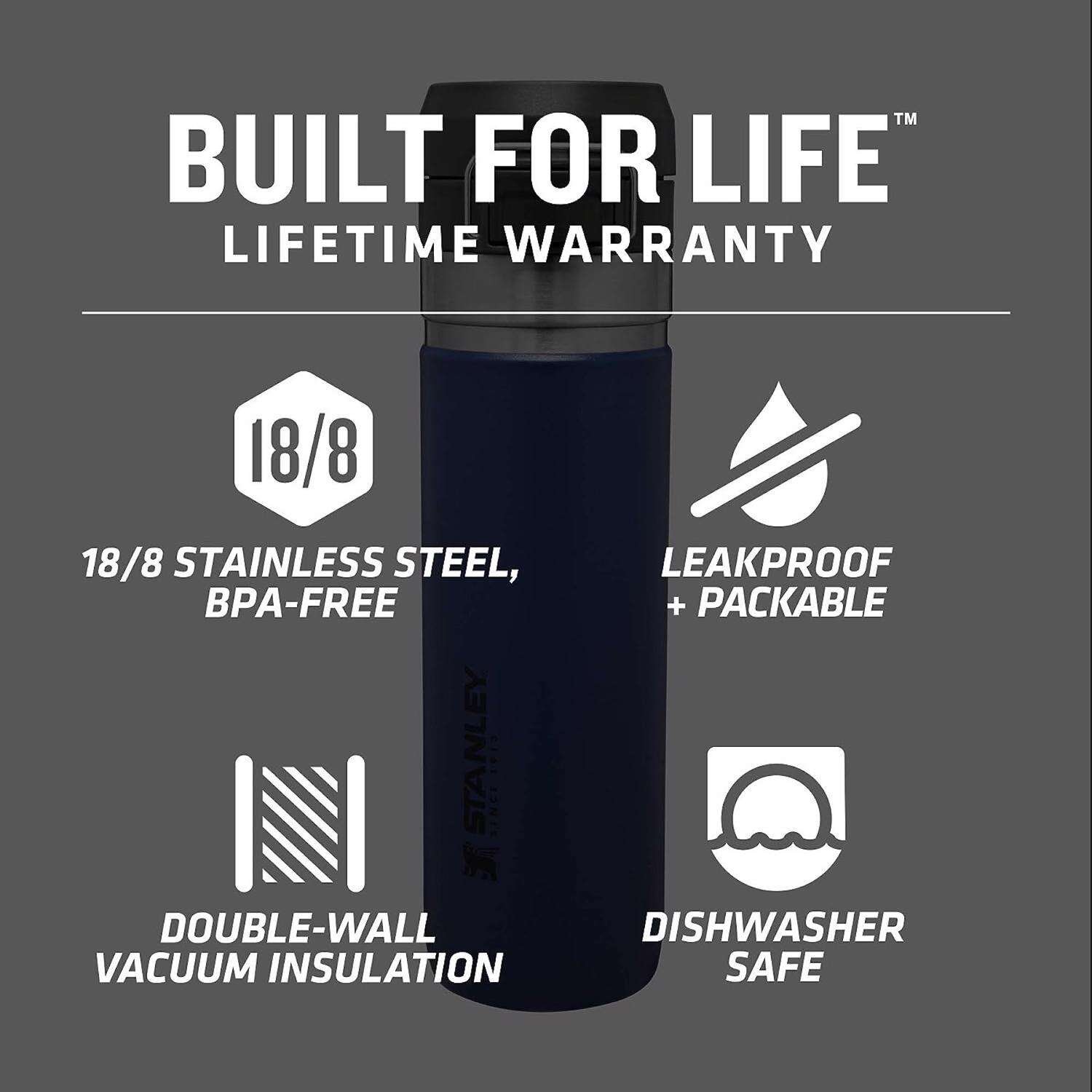 Stanley The Quick Flip 24 oz Double Wall Insulation Lapis BPA Free Vacuum Insulated Bottle