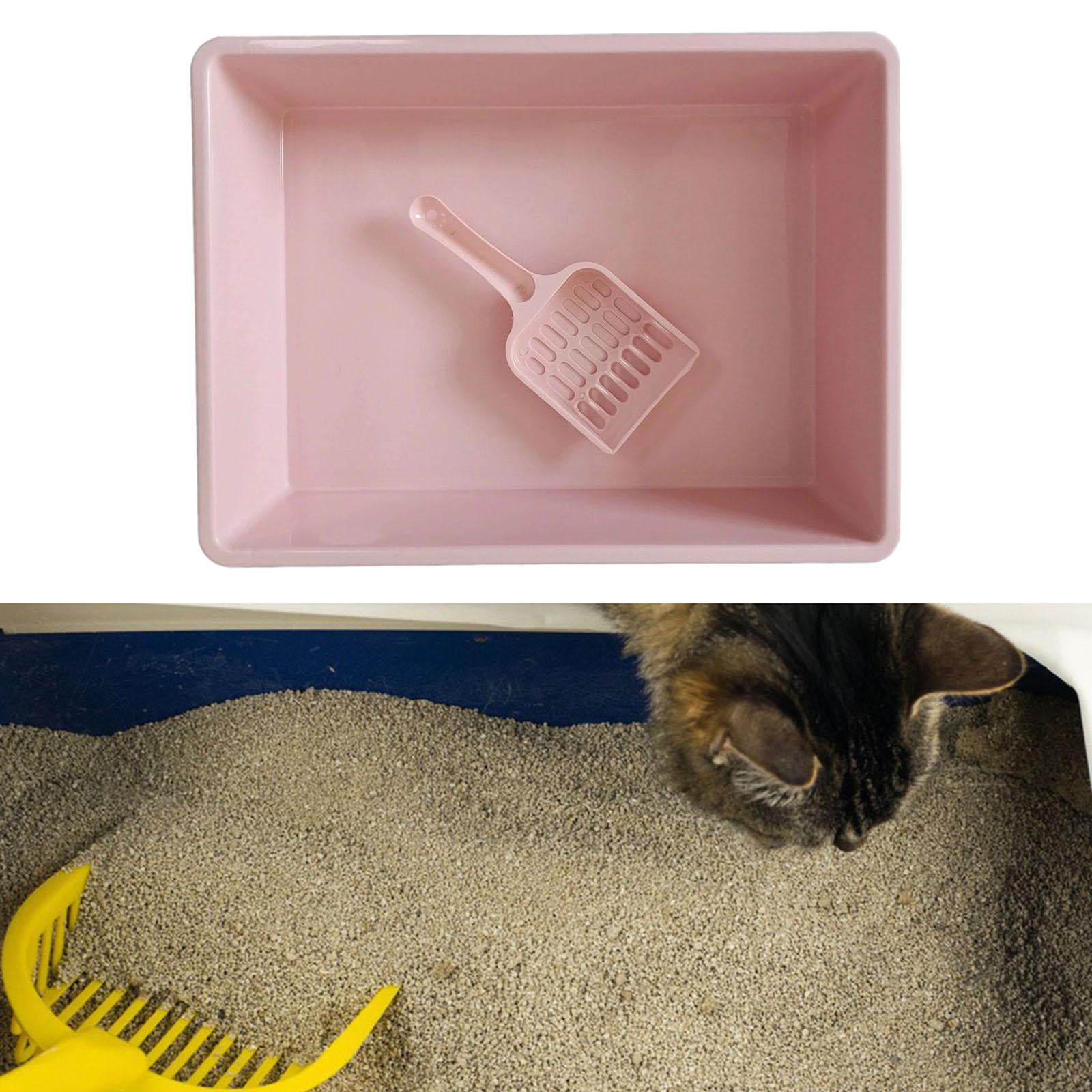 Cat litter Box Toilet Pet Litter Tray， Bedpan Nonstick Pan Container Deep Loo for Puppy， Small Animals， Kitten， Kitty， Easy to Clean Pink