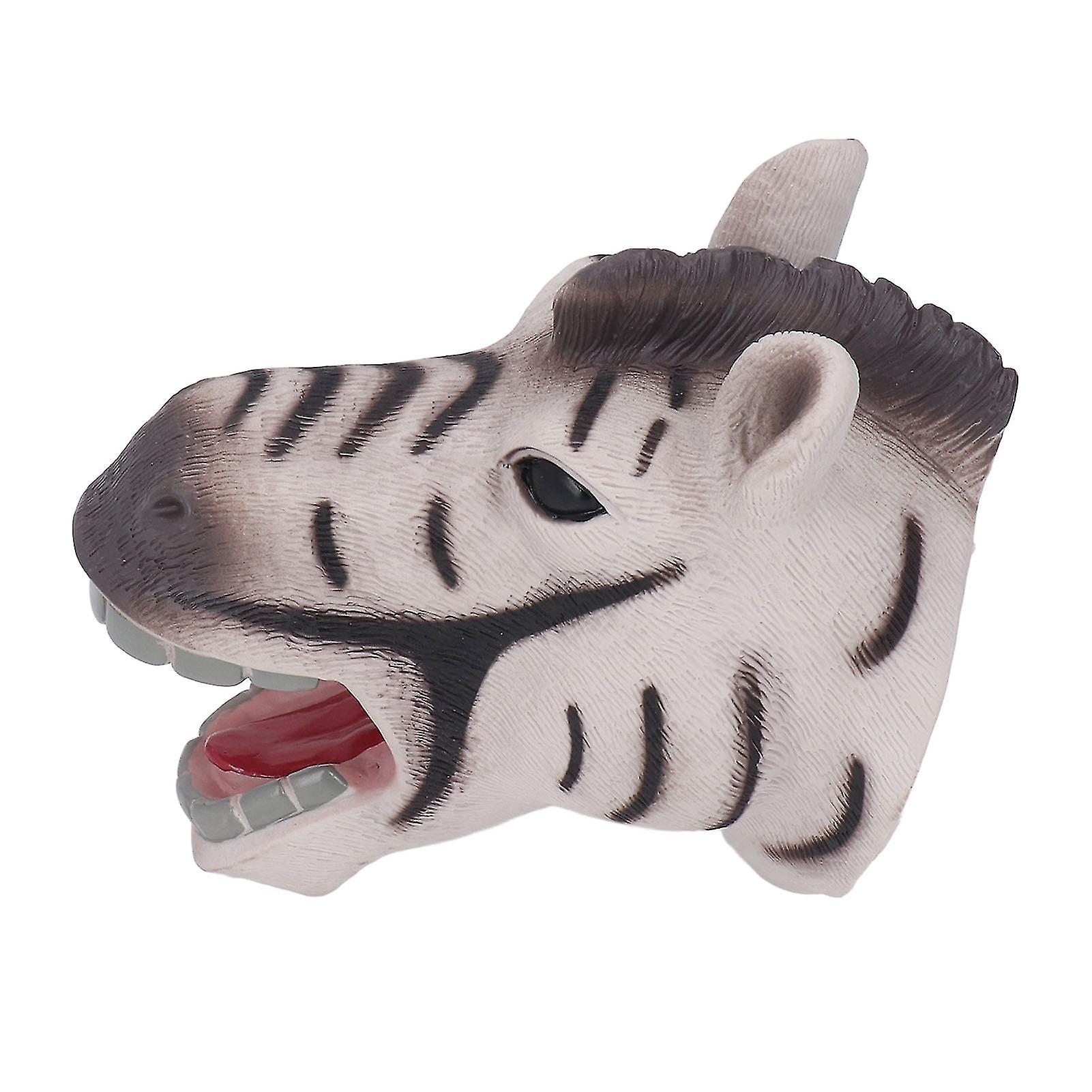 Animal Head Puppet Toy Movable Mouth Soft Vinyl Lifelike Details Hand Puppet for Kids Type B 6.3X6.3X3.9in
