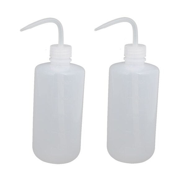 2pcs 500ml Plastic Wide Bent Sharp Mouth Liquid Storage Bottle Clear