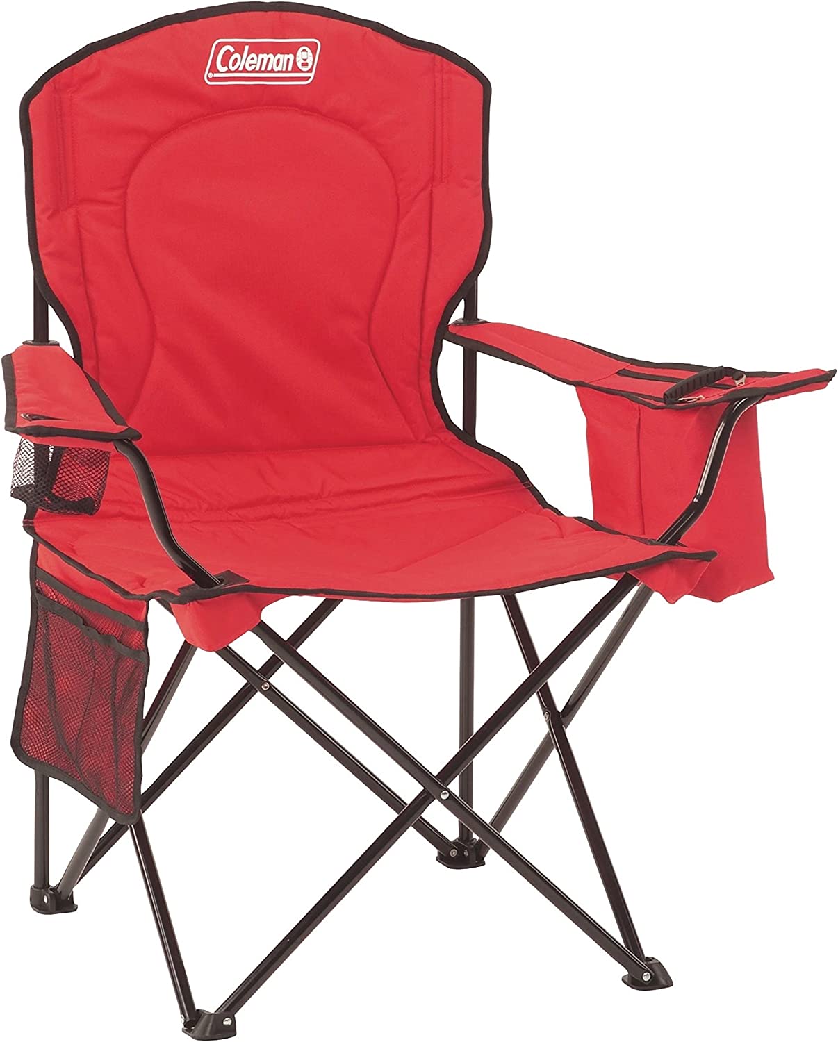 Coleman Camping Chair with Built-in 4 Can Cooler， Red #1