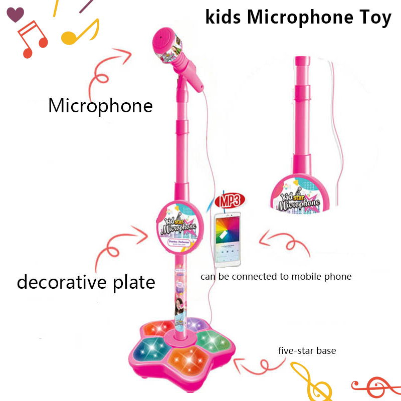 Chriyungel Kids Microphone with Stand Karaoke Song Musical Instrument Toys