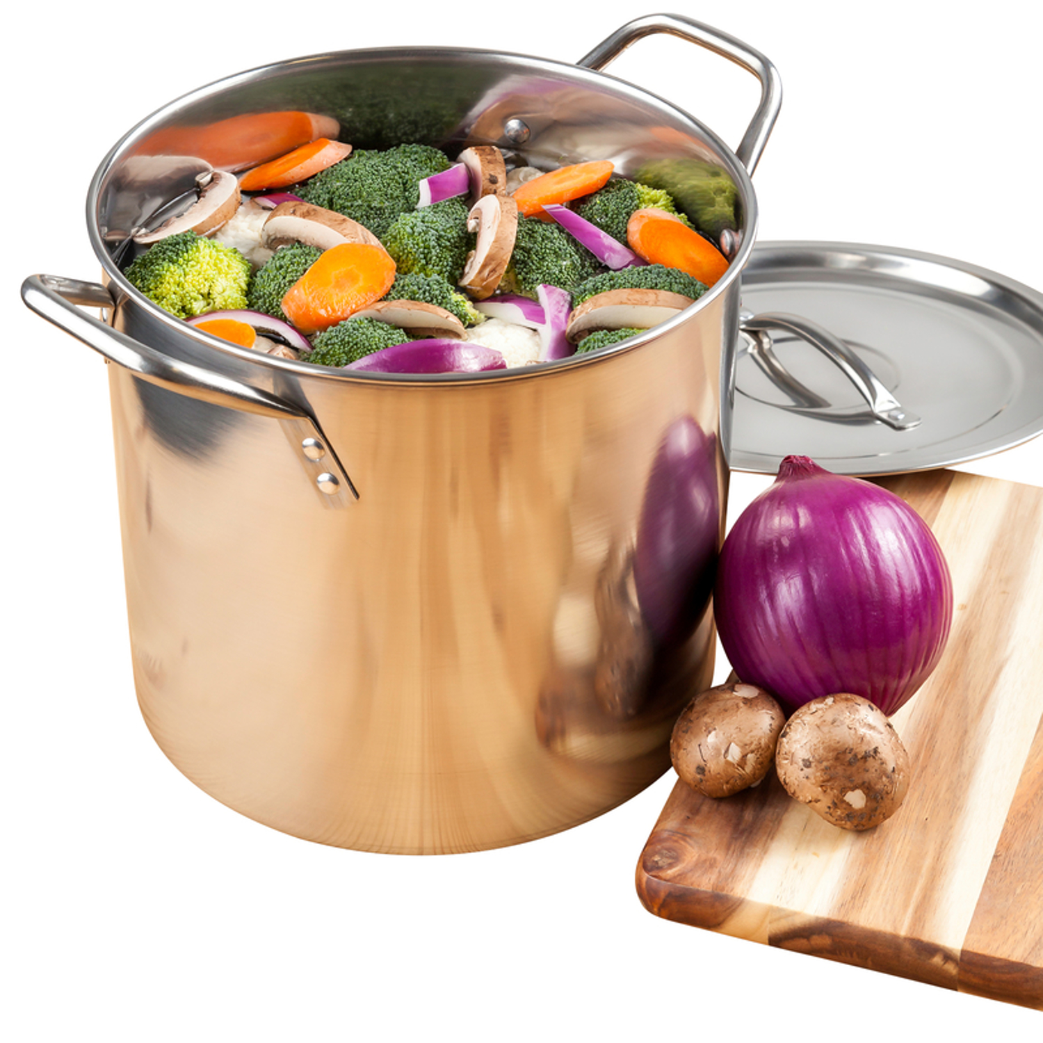 McSunley Stainless Steel Stock Pot 12.25 in. 20 qt Silver