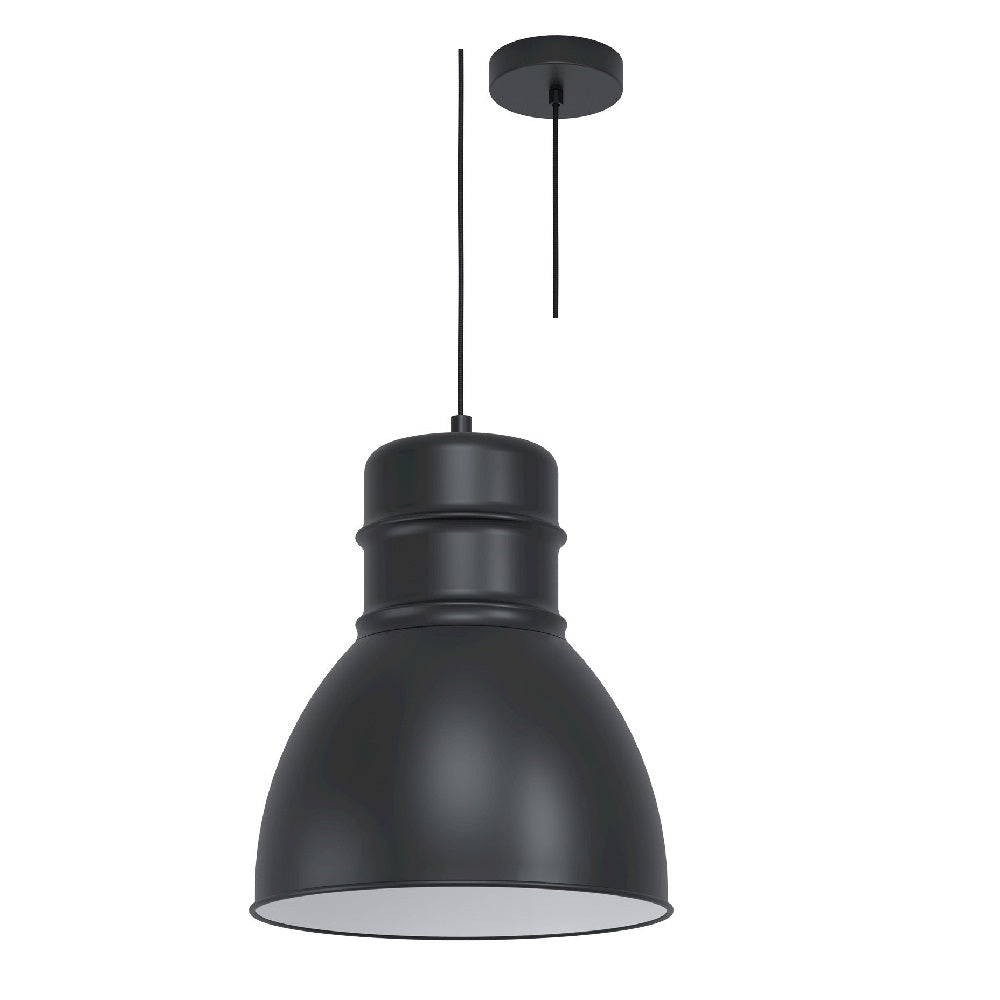 Eglo 43621 Ebury Black & White Inner Shade Vintage Dome Pendant 38cm