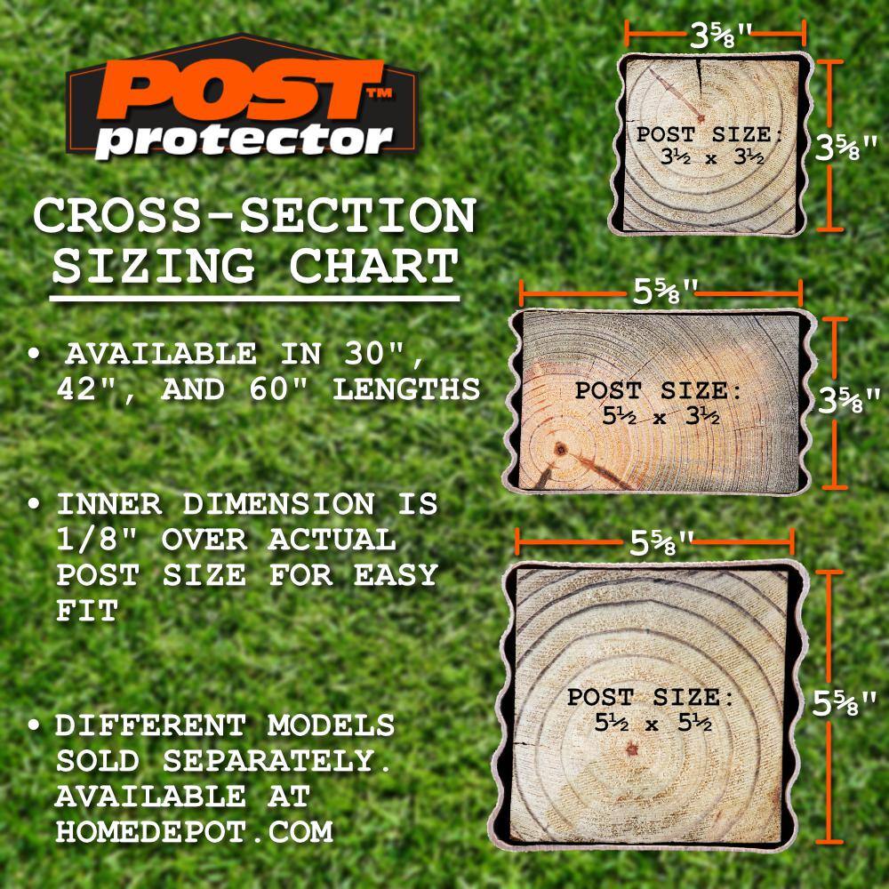 Post Protector 8 in. x 8 in. x 60 in. In-Ground Fence Post Decay Protection 8860