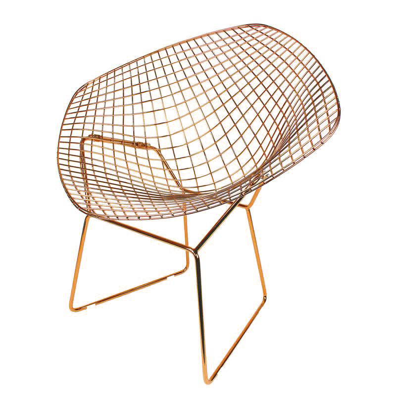 Rose Gold Diamond Wire Chair & Cushion Bp8019Rg