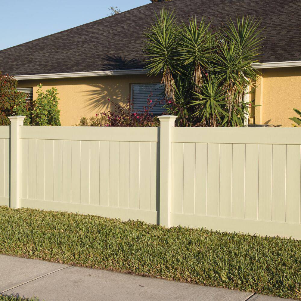 Veranda Linden 4 ft. H x 8 ft. W Sand Vinyl Privacy Fence Panel Kit 73014720