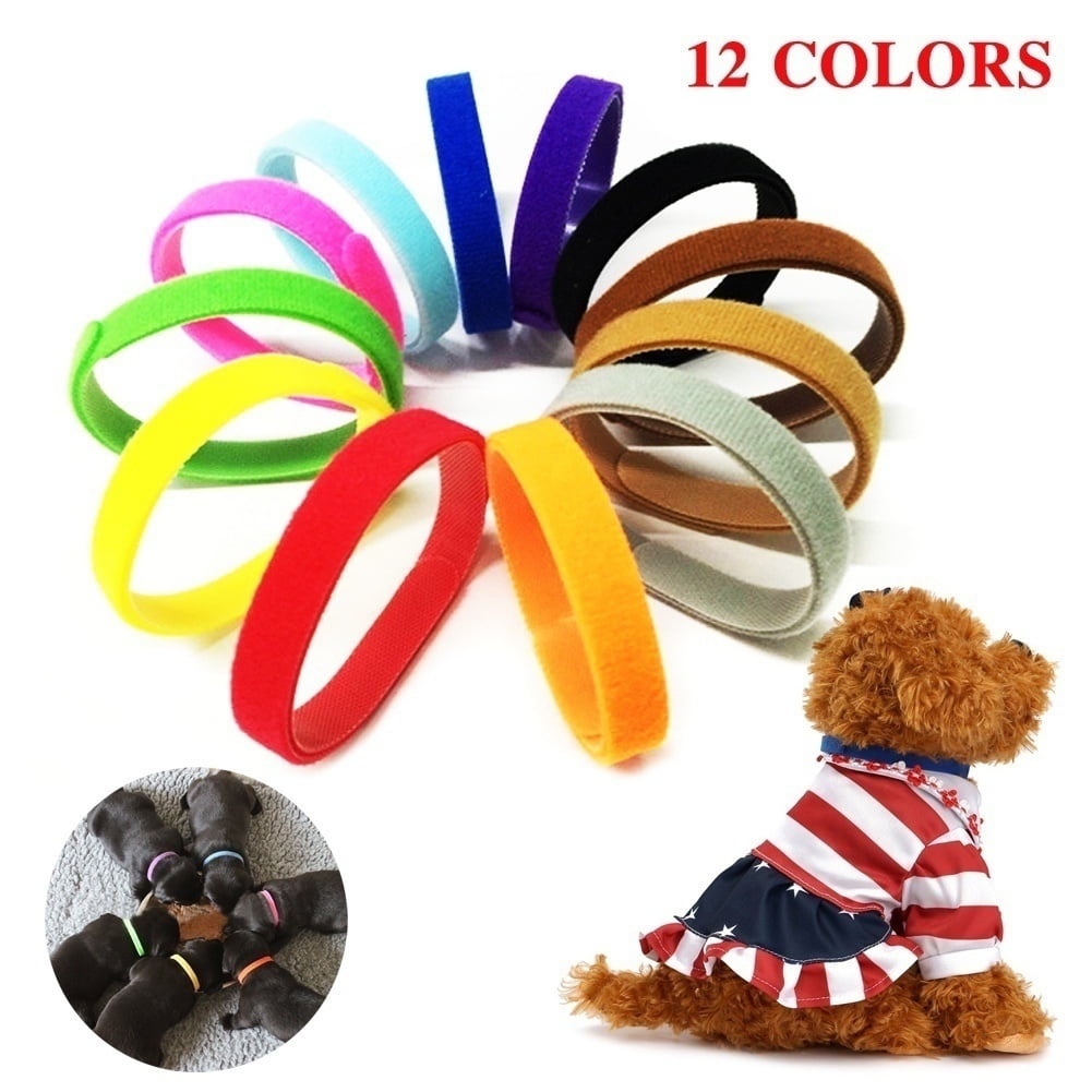 Willstar 12Pcs Adjustable born Puppy Dog Cats Collar Supply Whelping Pet Reusable