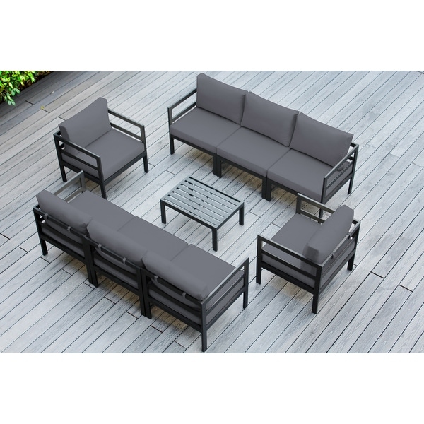 Ohana Outdoor 9pc. Cushioned Aluminum Sectional