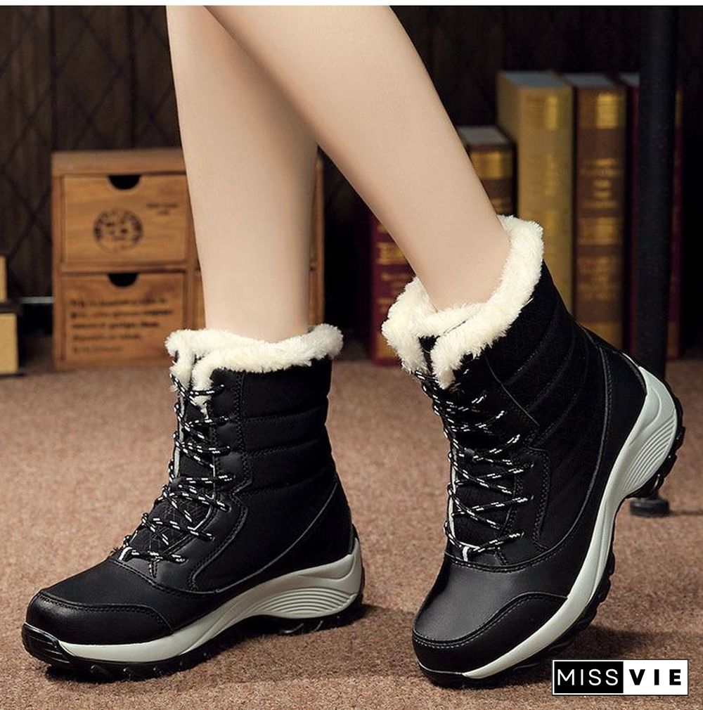 Women Boots Waterproof Winter Snow Boots Platform Warm Ankle Winter Boots With Thick Fur