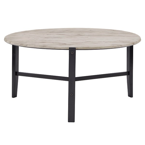 Teagan Round White Faux Marble Tables by iNSPIRE Q Modern