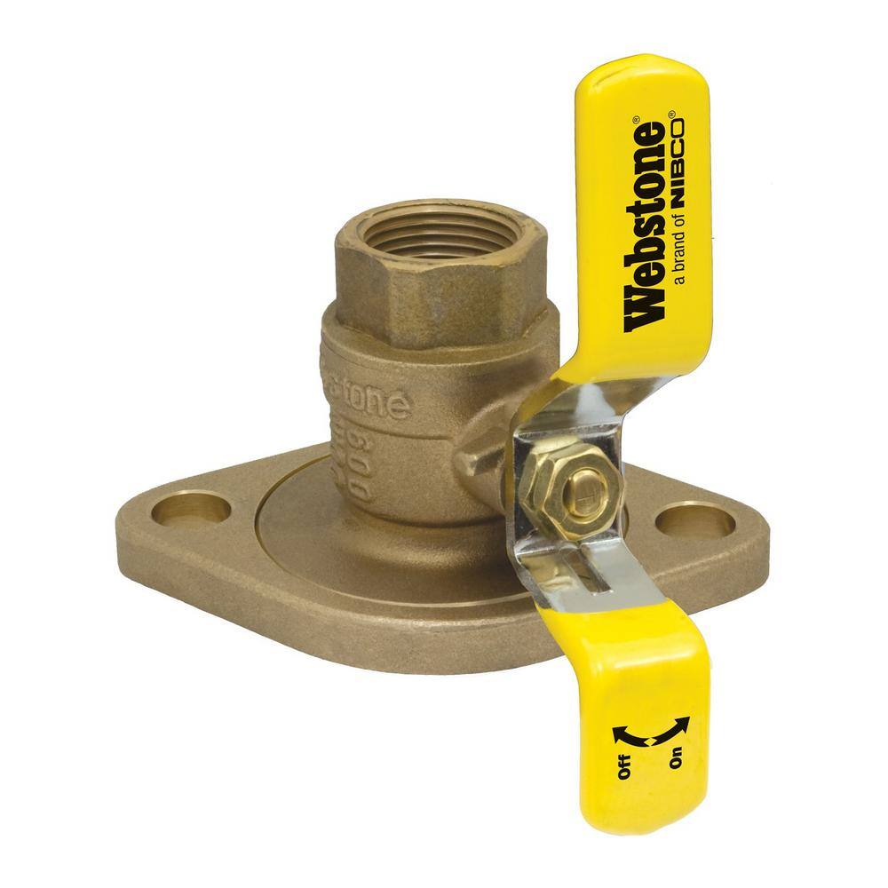 Webstone a brand of NIBCO 1 in. Brass Lead-Free IPS Threaded Isolator Full Port Ball Valve with Rotating Flange and Adjustable Packing Gland 41404W