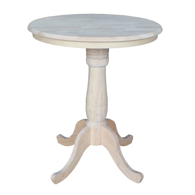 Round Pedestal Natural Dining Table