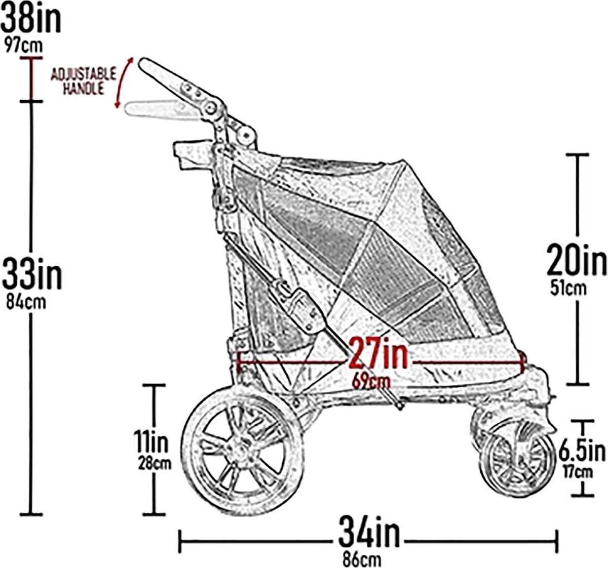 Pet Gear Excursion No-Zip Dog and Cat Stroller