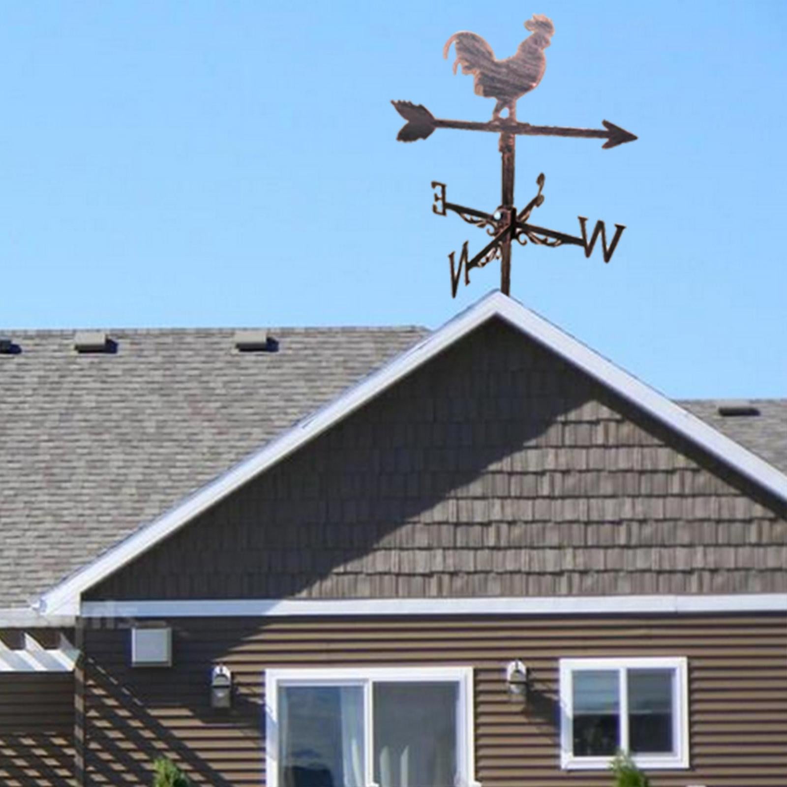 Retro Stainless Steel Weathervane Fence Mount Weather Vane Garden Stake