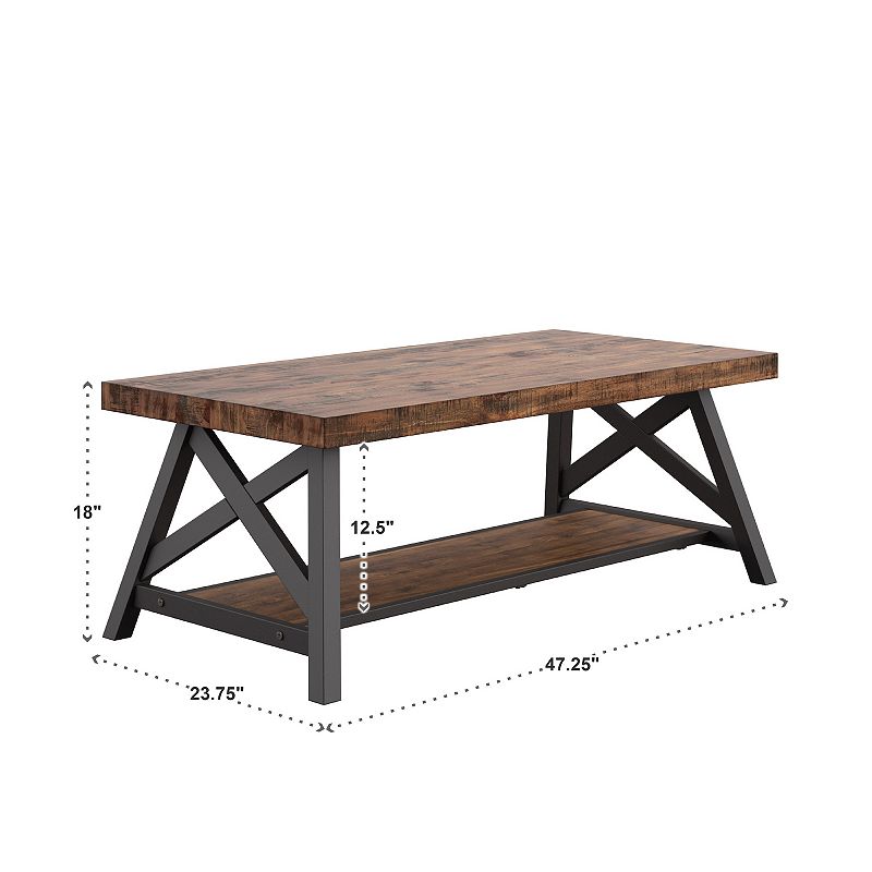 HomeVance Industrial Coffee Table