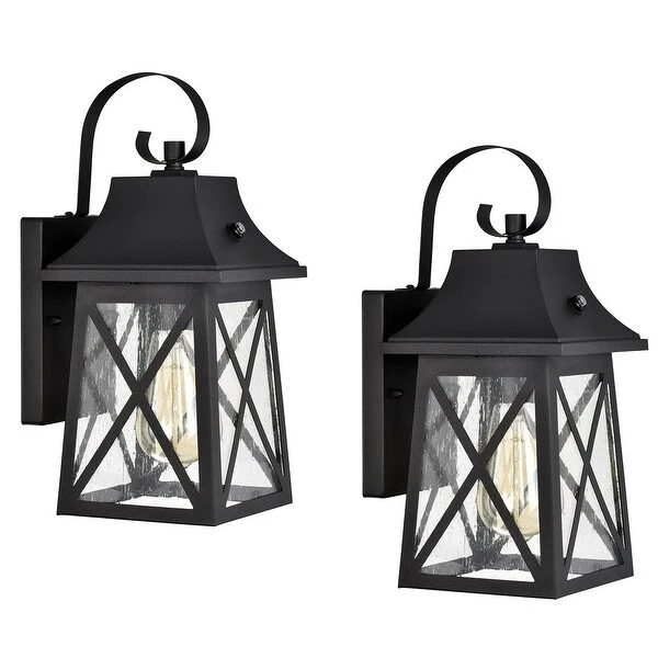 Dusk to Dawn Outdoor Wall Sconce - 2 Pack Farmhouse in Matte Black Finish - 13*6*7 Shopping - The Best Deals on Outdoor Wall Lanterns | 38501195