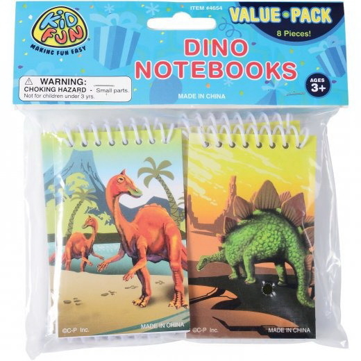 U.S. Toy 4654 Dino Notebooks/8 Pc