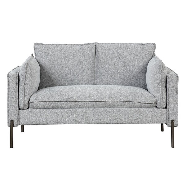 2+3 Seat Linen Sofa Sets with USB Charging Ports， Pillows and Solid Metal Legs