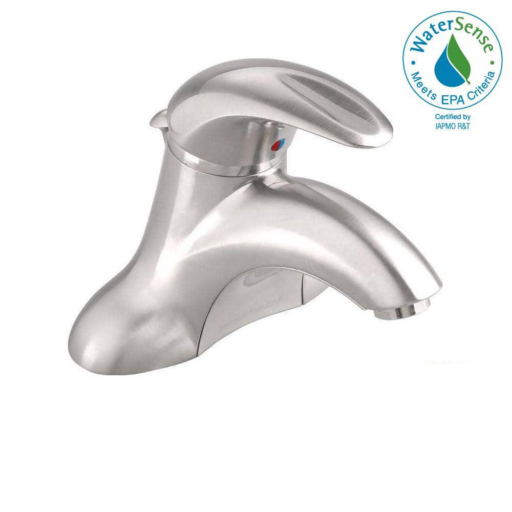 American Standard Reliant Single Hole SingleHandle Bathroom Faucet with Speed Connect Drain in Brushed Nickel