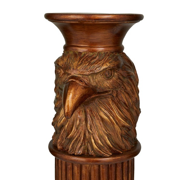 Traditional Polystone Eagle Pedestal Table Bronze Olivia amp May